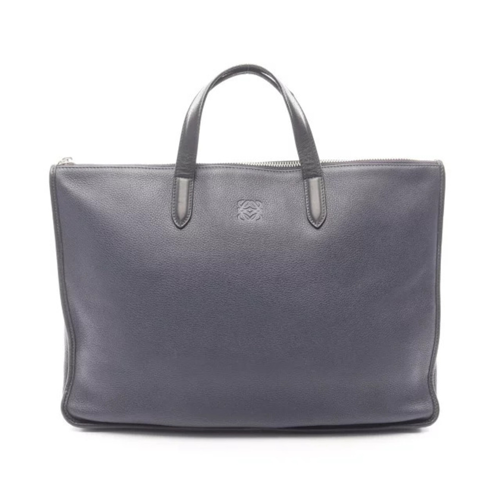 Loewe Toledo Briefcase Bag Leather Navy Blue Black